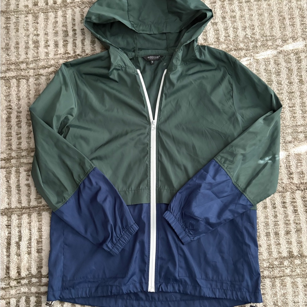 Green and Blue Windbreaker Jacket